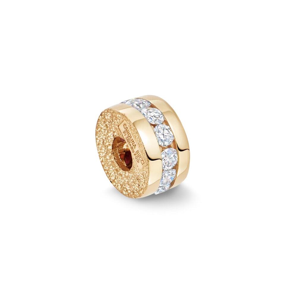 Carolina Bucci FORTE Beads White Diamond Precious Bead x1 Yellow Gold 18k New